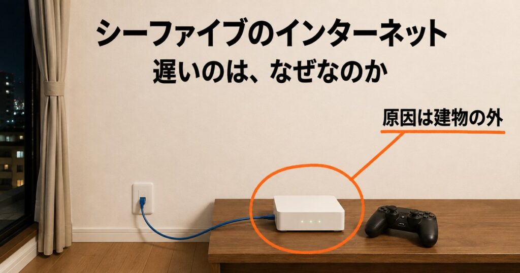 シーファイブのインターネットは遅いのかを解説するアイキャッチ