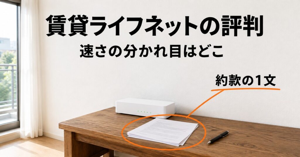 賃貸ライフネットの評判で速さの分かれ目はどこか