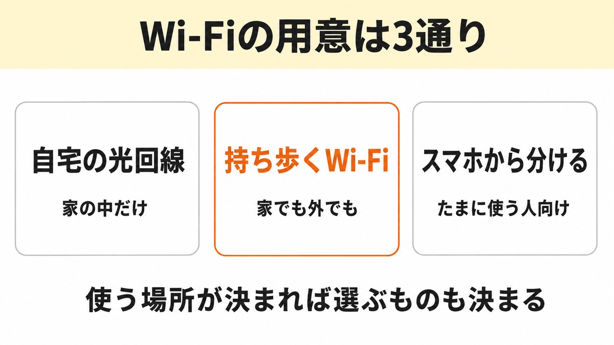 iPad 契約なし Wi-Fiの用意3通り