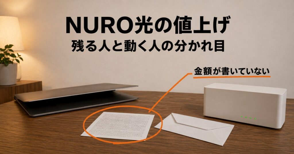 NURO光の値上げで残る人と動く人の分かれ目