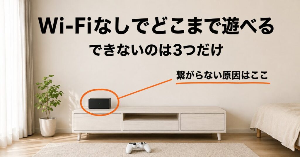 SwitchはWi-Fiなしで遊べる？答えと3つの例外