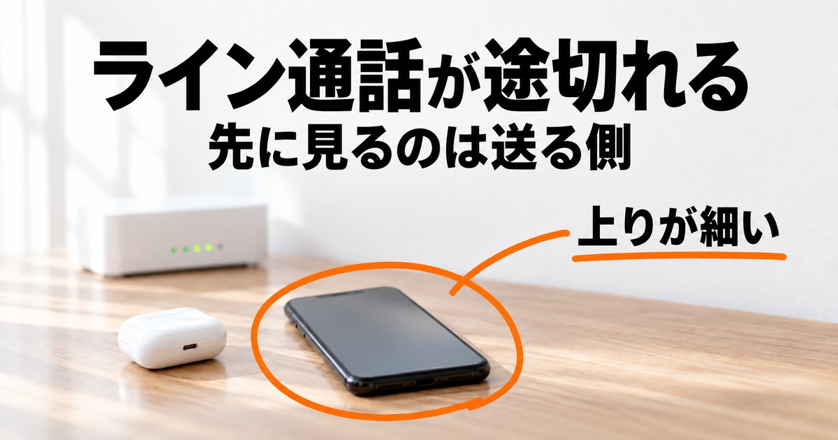 【送る側】ライン通話途切れるのは上りが原因?先に見る2つ