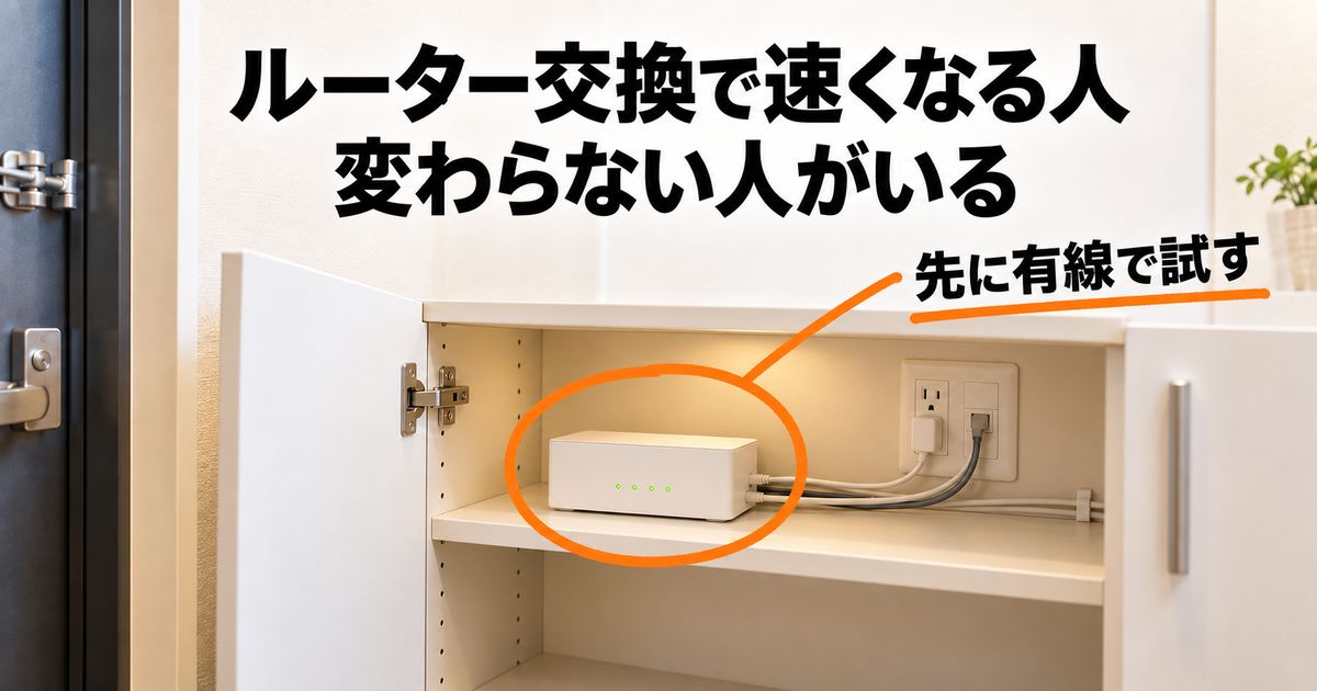 ルーター交換で速くなる人と変わらない人がいる