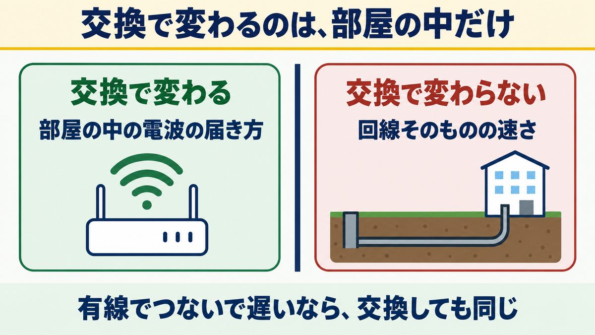 交換で変わるのは、部屋の中だけ
